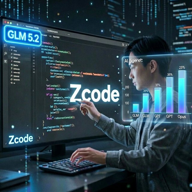 GLM 5.2惨遭实测:开源模型追平Claude Opus只差1分,还有免费Zcode每天500万token 封面图